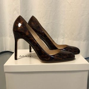Manolo Blahnik tortoise patent leather stilettos